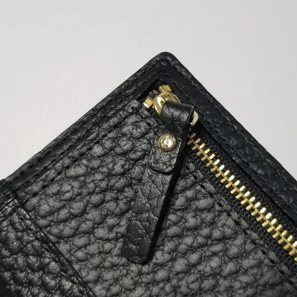 NWT Kate Spade Southport Avenue Stacy Wallet Black Pebble Leather Style WLRU1394